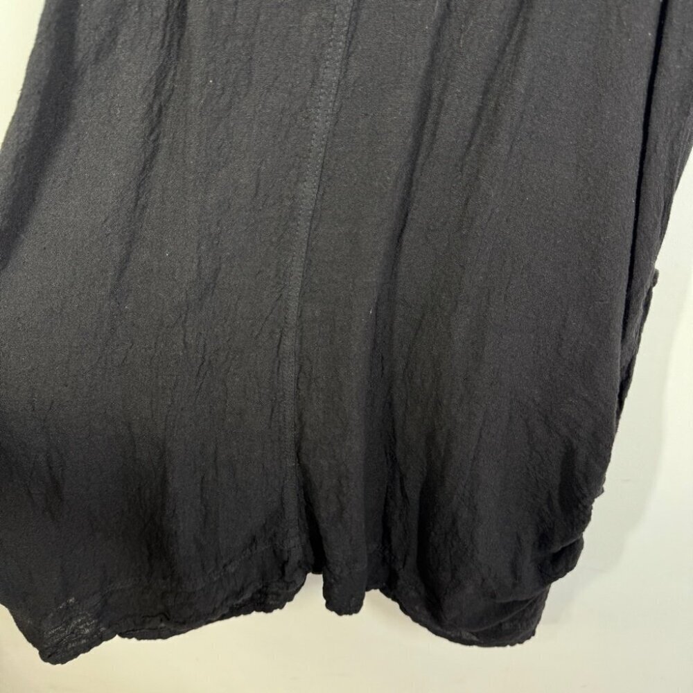 Bohème Black Lagenlook Linen Zip Front Dress Size 1 Sleeveless Boho Casual - Picture 9 of 13
